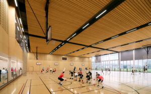 Eye level perspective CGI. commercial warehouse unit. 3D architectural render visualisation. Building development. Photomontage. Site photography. stunning CGI, Amazing renders. Realistic imagery. Photo realistic. High end CGI. Good value. Presentation imagery. Sports centre. Leisure centre CGI. Interior. Sports hall. Basketball CGI.